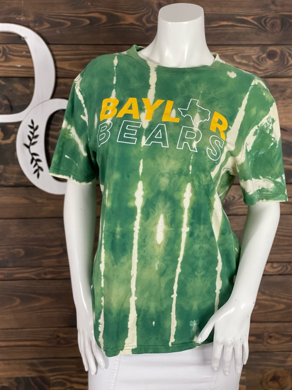 Baylor Bears | Sports Spirit Wear Green Reverse Dye Crewneck T-Shirt